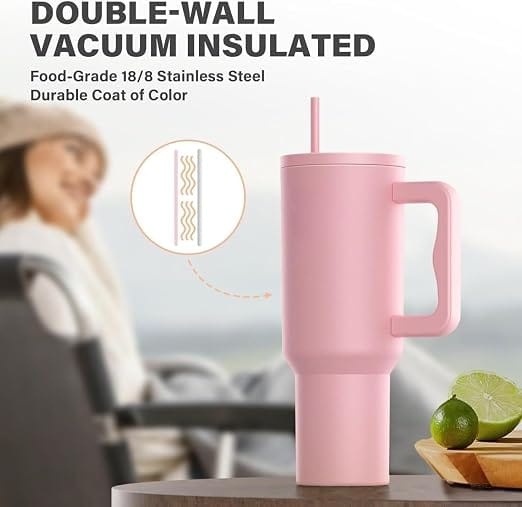 Hydrated 1200 ML HEAVY DUTY TUMBLER WITH STRAW (PINK)