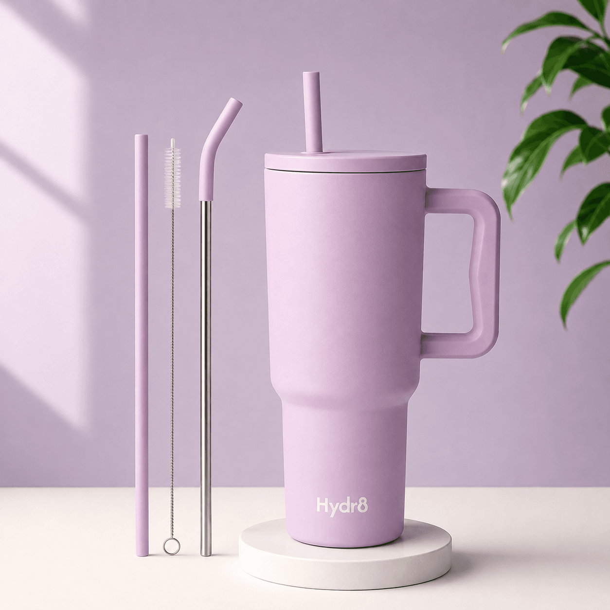 Hydrated 1200 ML HEAVY DUTY TUMBLER WITH STRAW (purple)